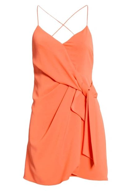 Shop Alice And Olivia Katie Faux Wrap Dress In Coral
