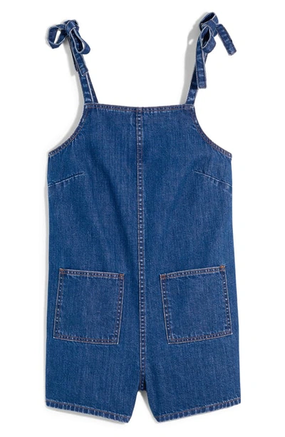 Shop Madewell Tie Strap Short Overalls In Marston Wash