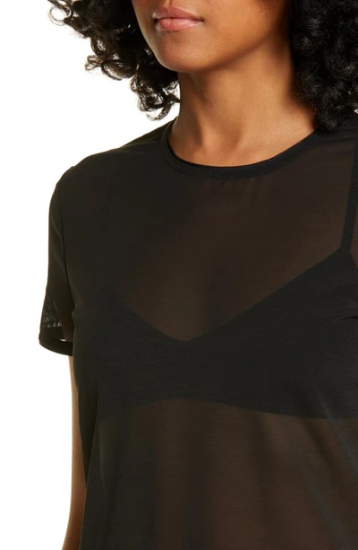 Shop Helmut Lang Mesh Baby Tee In Black