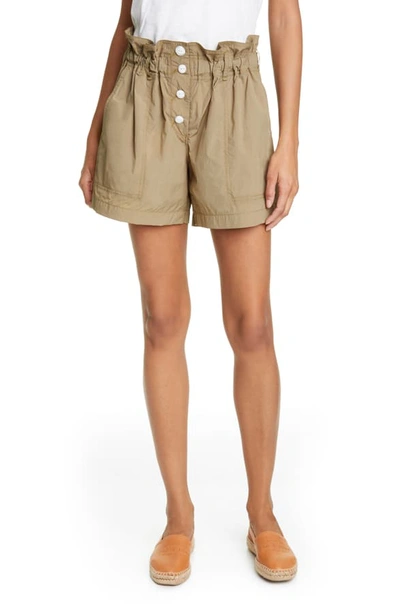 Shop Rag & Bone Glenn Paperbag Waist Shorts In Light Olive