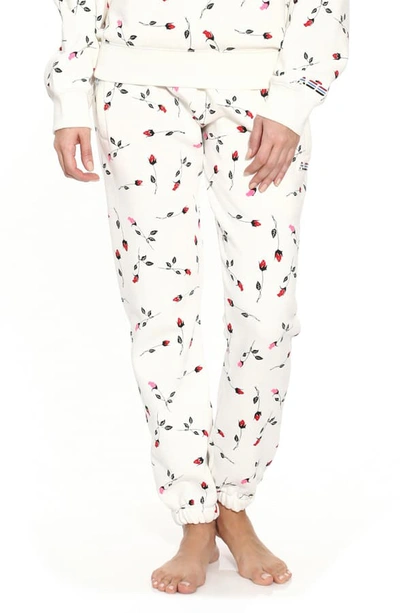 Shop Adam Selman Rose Print Unisex Sweatpants In White Rose