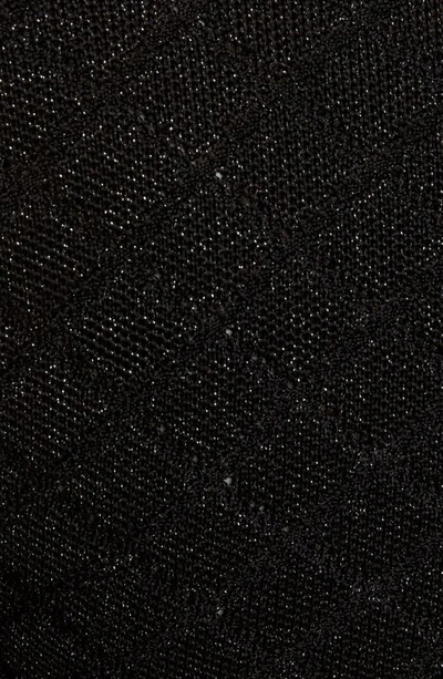 Shop Balmain Diamond Knit Long Sleeve Sweater Dress In Noir/ Argent