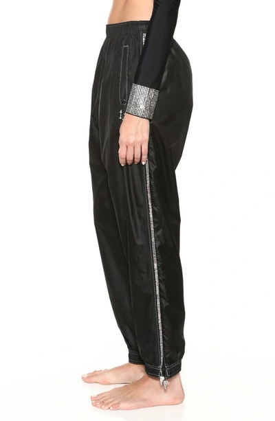 Shop Adam Selman Sport Embellished Track Pants In Black