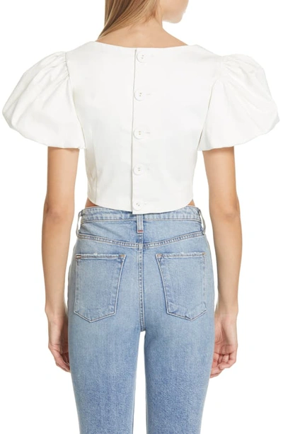 Shop Amur Jacey Stretch Organic Cotton Crop Top In White