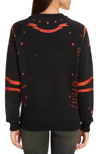 Shop Givenchy Gemini Print Sweatshirt In Black/ Red