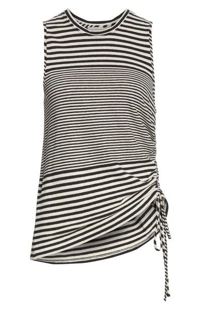 Shop Joie Columba Multistripe Sleeveless Tee In Caviar