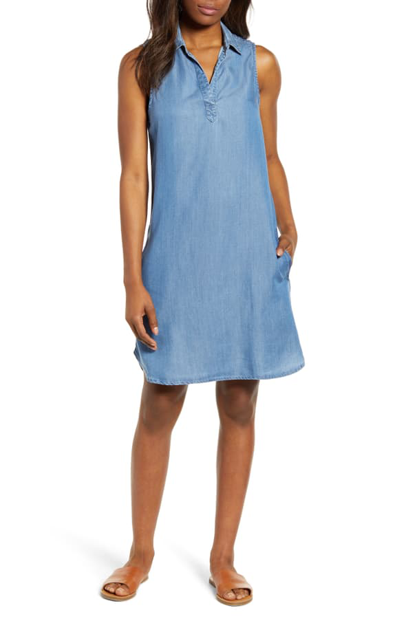 chambray shift dress beachlunchlounge