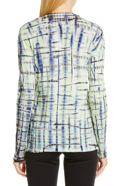 Shop Proenza Schouler Tie Dye Tissue Jersey Tee In Lime/ Cobalt