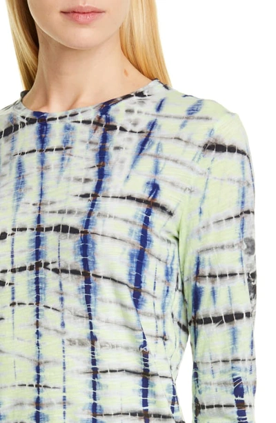 Shop Proenza Schouler Tie Dye Tissue Jersey Tee In Lime/ Cobalt