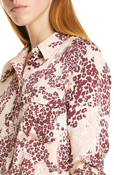 Shop Equipment Slim Signature Print Silk Blend Shirt In Rose Cloud Multi