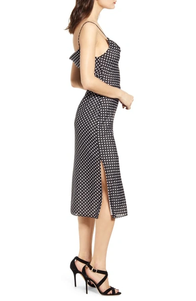 Shop Endless Rose Polka Dot Midi Dress In Black