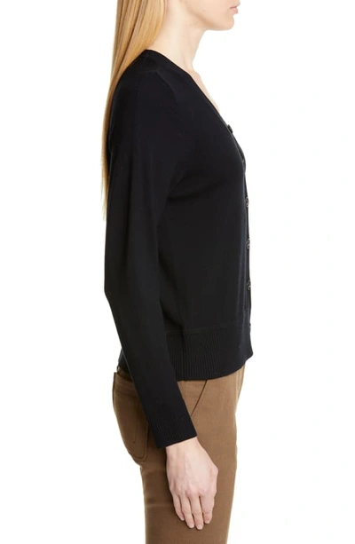 Shop Proenza Schouler Double V-neck Merino Wool Cardigan In Black