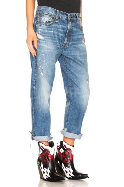 R13 Blue Distressed Boyfriend Jeans In Bain