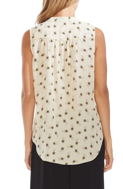 Shop Vince Camuto Floral Getaway Top In Natural Sand
