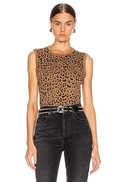 Shop Nili Lotan Muscle Tee In Whiskey Leopard Print