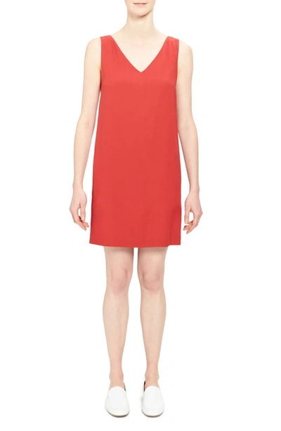 Shop Theory Rosina V-neck Shift Dress In Light Cranberry