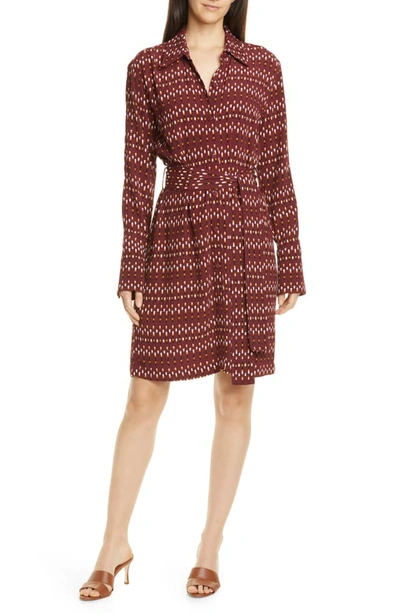 Shop Equipment Chansette Long Sleeve Print Shirtdress In Tawny Port Mult