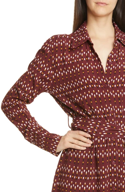 Shop Equipment Chansette Long Sleeve Print Shirtdress In Tawny Port Mult