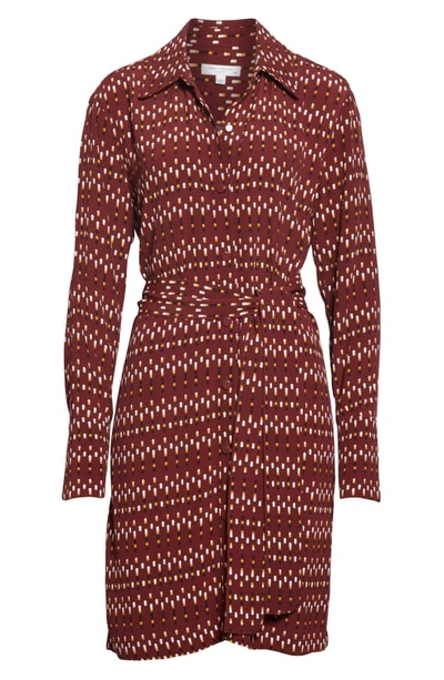 Shop Equipment Chansette Long Sleeve Print Shirtdress In Tawny Port Mult