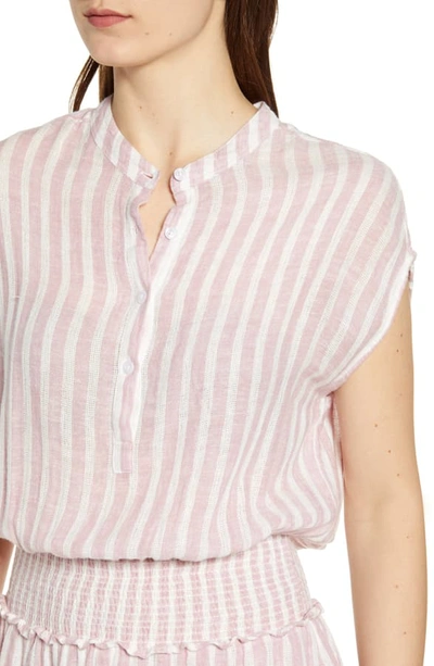 Shop Rails Angelina Smocked Waist Minidress In Rose Stripe