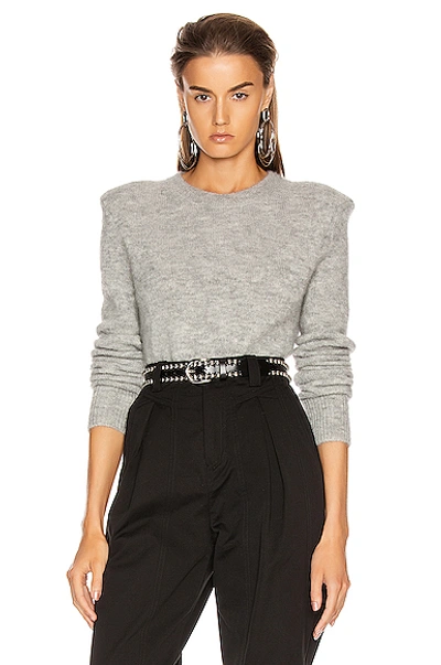 Shop Isabel Marant Flora Sweater In Gray In Light Grey