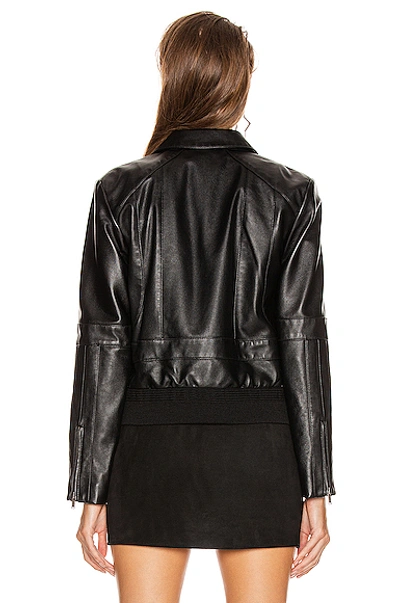 Shop Saint Laurent Leather Jacket In Black