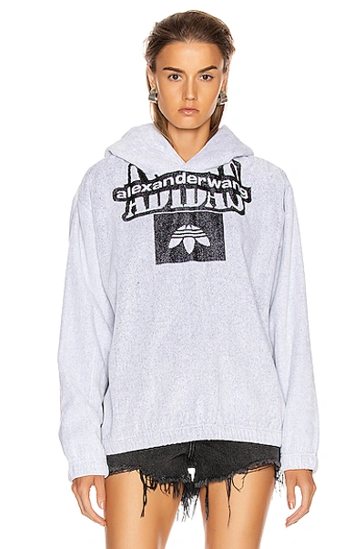 Shop Adidas Originals By Alexander Wang Adidas By Alexander Wang Towel Hoodie In Gray In White