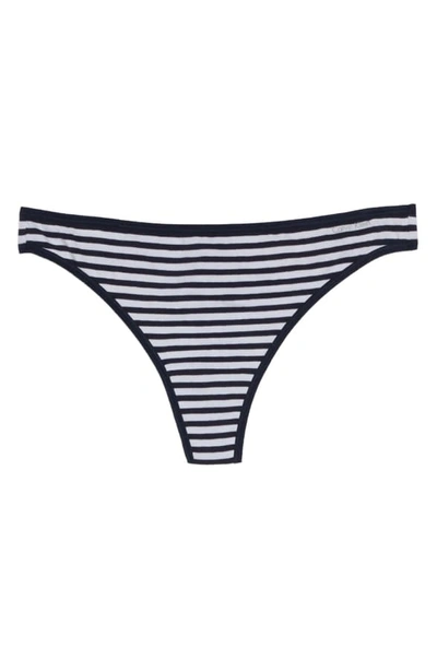 Shop Calvin Klein Form Thong In Marching Stripes/ Shoreline