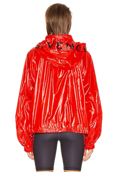 Shop Givenchy Removable Logo Hoodie Windbreaker In Pop Red
