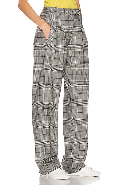 Shop Proenza Schouler Plaid Exaggerated Plaid Pant In Black,gray,plaid In Black & White