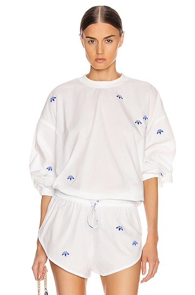 Shop Adidas Originals By Alexander Wang Adidas By Alexander Wang Crewneck Sweater In White