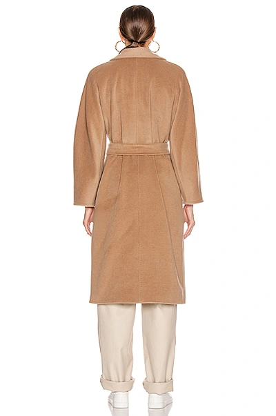 Max Mara Madame Wool And Cashmere Long Belted Coat In Camel