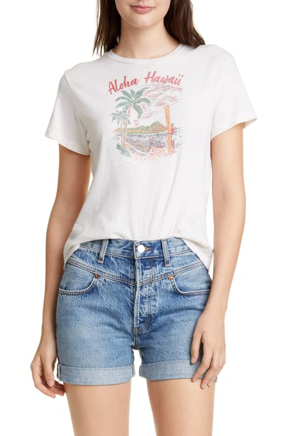 Shop Re/done Aloha Graphic Tee In Vintage White