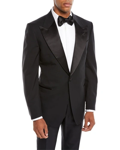 Shop Tom Ford Men's Satin Peak-lapel Two-piece Tuxedo Suit
