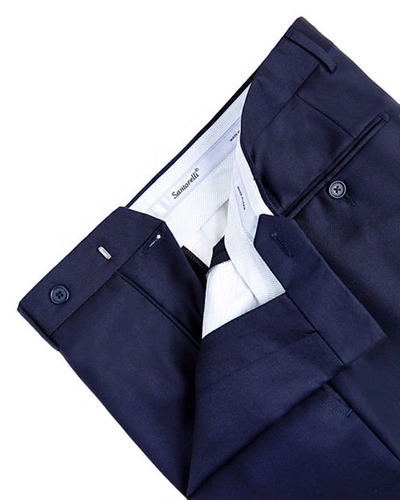 Shop Santorelli Men's Lux Serge Twill Dress Pants In Navy