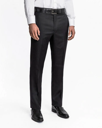 Shop Santorelli Men's Lux Serge Twill Dress Pants In Gray