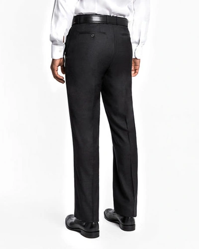 Shop Santorelli Men's Lux Serge Twill Dress Pants In Gray
