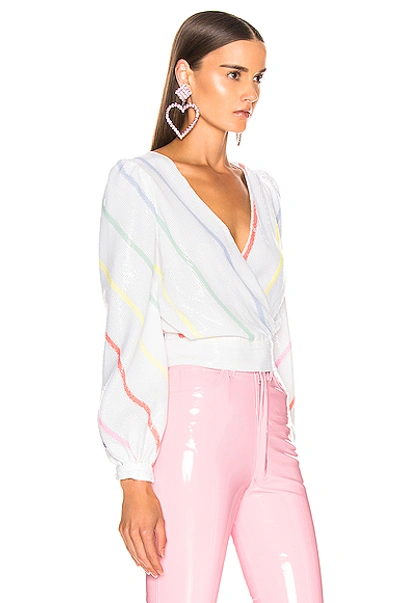 Shop Olivia Rubin Kendall Top In Thin White Stripe