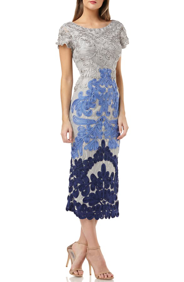 js soutache lace midi dress