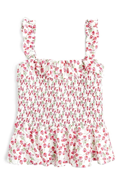 Shop Jcrew Liberty Rose Floral Smocked Ruffle Top