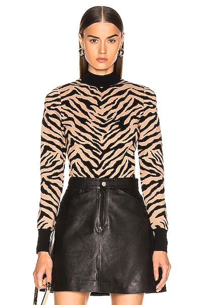 Shop A.l.c . Lola Sweater In Animal Print,black,neutral In Taupe & Black