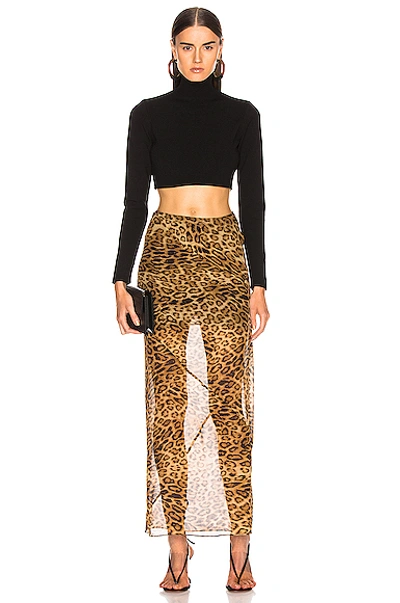 Shop Nili Lotan Ella Skirt In Animal Print,brown In Brown Leopard Print