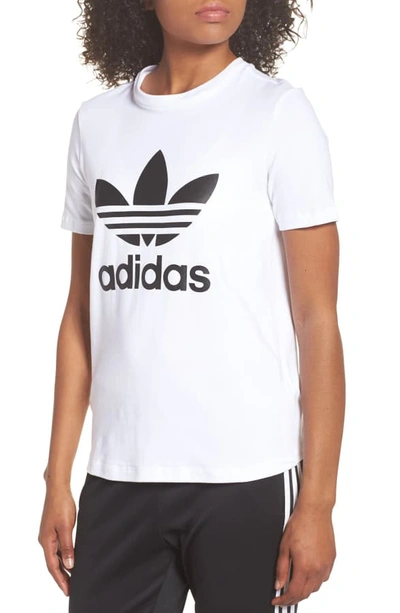 Shop Adidas Originals Adidas Trefoil Tee In White/ Black
