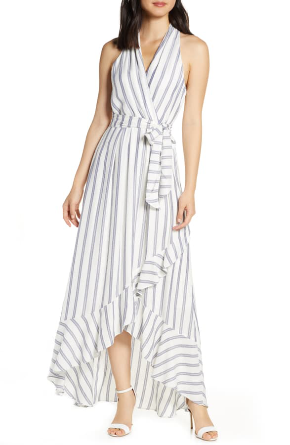 ivory halter maxi dress