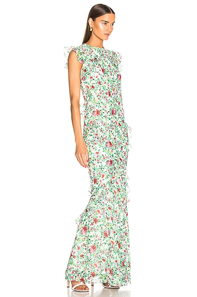 Shop Saloni Tamara B Dress In Multi. In Ivory Ornamental