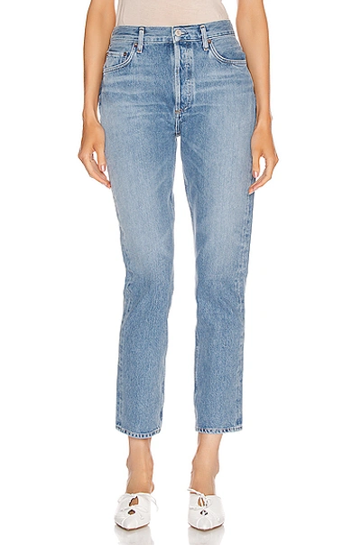 Shop Agolde Remy High Rise Straight In Denim Light In Collision