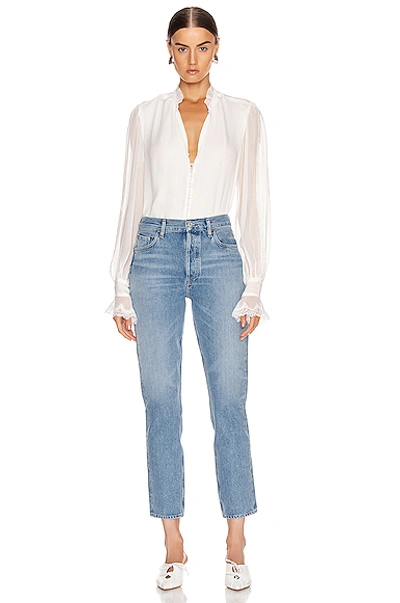 Shop Agolde Remy High Rise Straight In Denim Light In Collision