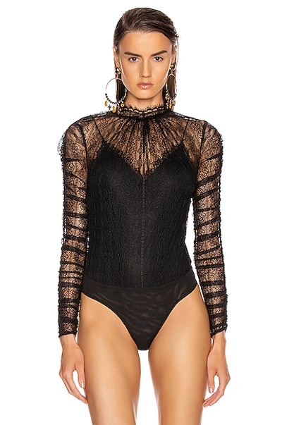 Shop Jonathan Simkhai Lace Bodysuit In Black