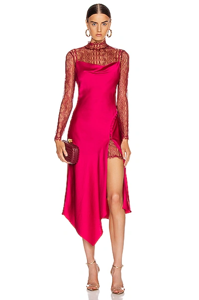 Shop Jonathan Simkhai Lace Overlay Dress In Siren Red