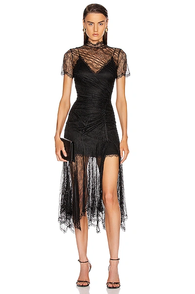 Shop Jonathan Simkhai Sateen Lingerie Lace Dress In Black